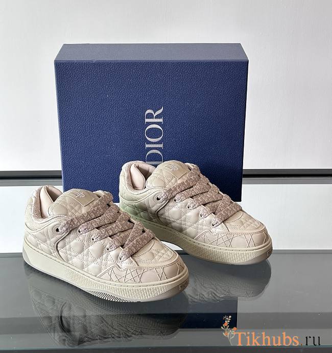 Dior B9S Skater Beige Cannage Calfskin Sneaker - 1