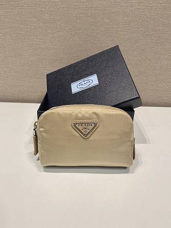 Prada Re-Nylon Necessaire Beige 12x8x3.5cm