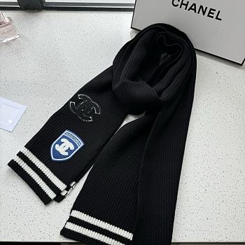 Chanel 24k Black Scarf 200x30cm