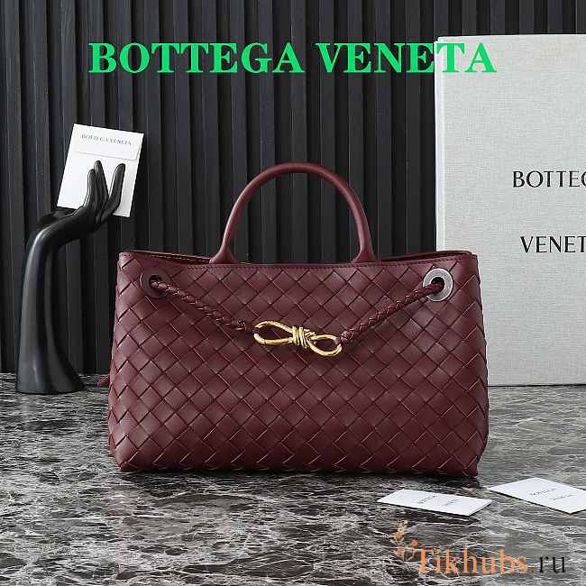 Bottega Veneta Small East/West Andiamo Red Wine 29x18x10cm - 1