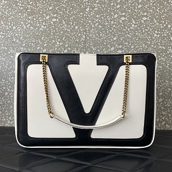 Valentino Garavani Viva Superstar Medium Bag Black White 37x26x2cm