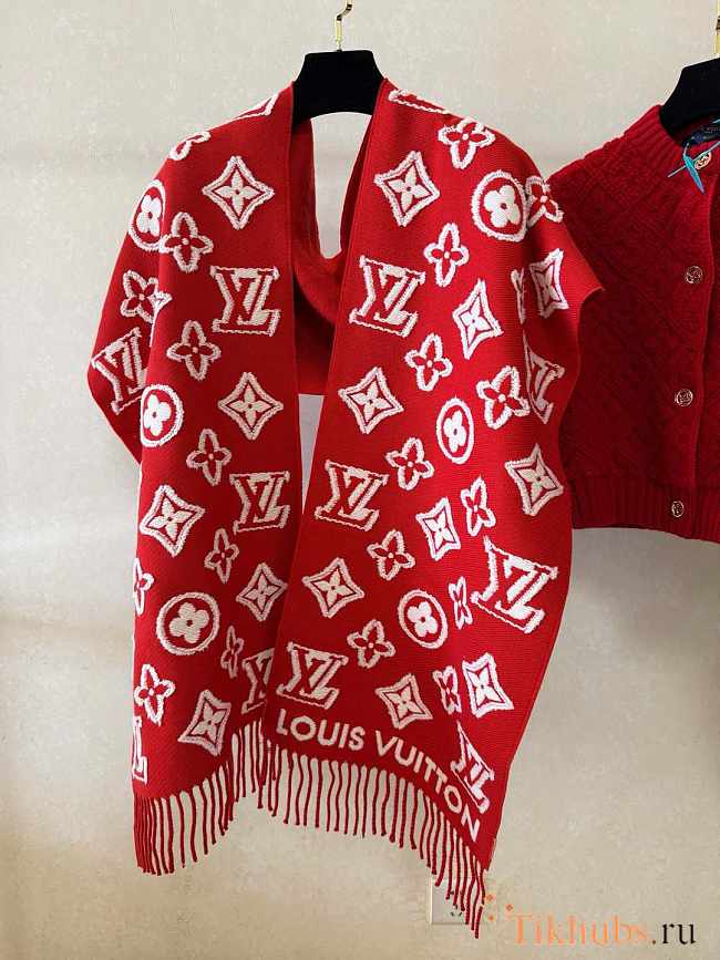 Louis Vuitton LV Red Scarf 34x220cm - 1