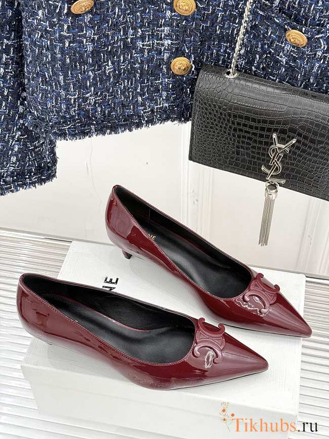 Celine Red Wine Heel 5cm - 1