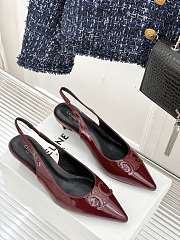 Celine Alma Triomphe Slingback Patent Red Wine 5cm - 1