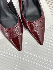 Celine Alma Triomphe Slingback Patent Red Wine 5cm - 5