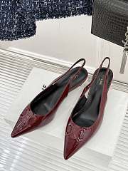 Celine Alma Triomphe Slingback Patent Red Wine 5cm - 4