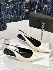 Celine Alma Triomphe Slingback Patent White 5cm - 1