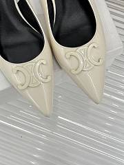 Celine Alma Triomphe Slingback Patent White 5cm - 4