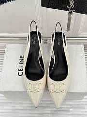 Celine Alma Triomphe Slingback Patent White 5cm - 3