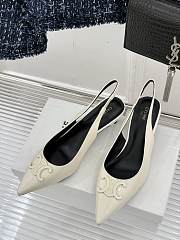 Celine Alma Triomphe Slingback Patent White 5cm - 2