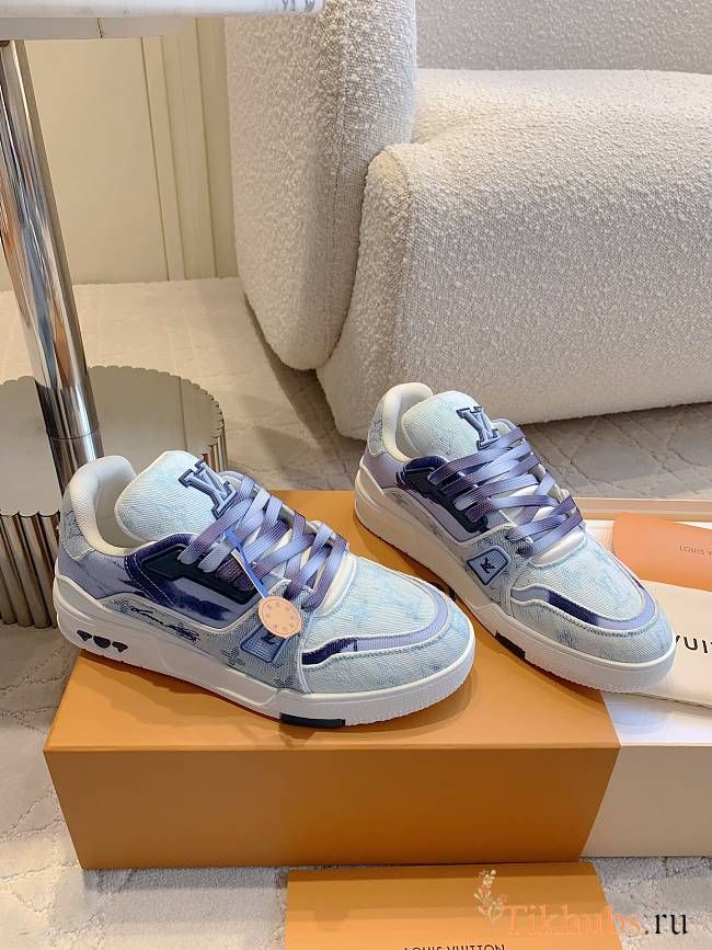 Louis Vuitton LV Blue Trainer Sneaker - 1