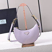 Prada Arqué Leather Shoulder Bag Purple 22x18x6cm - 1