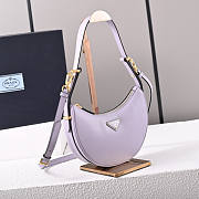 Prada Arqué Leather Shoulder Bag Purple 22x18x6cm - 2