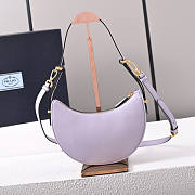 Prada Arqué Leather Shoulder Bag Purple 22x18x6cm - 4