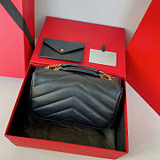 YSL Loulou Small Bag Black Lambksin 24x14x6cm - 4