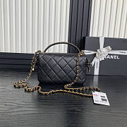 Chanel Flap Bag With Top Handle Black 22x23.5x6cm - 5