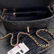 Chanel Flap Bag With Top Handle Black 22x23.5x6cm - 3