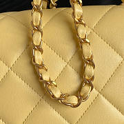 Chanel Flap Bag With Top Handle Yellow 22x23.5x6cm - 3