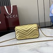 Gucci GG Marmont Matelasse Super Mini Bag Gold 16.5x10x5cm - 5