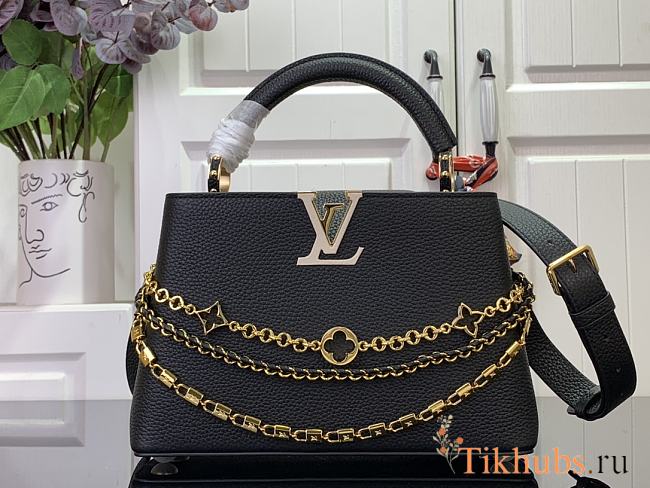 Louis Vuitton LV Capucines BB Bag Black Taurillon 27x17.3x9cm - 1