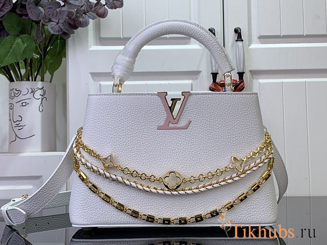 Louis Vuitton LV Capucines BB Bag White Taurillon 27x17.3x9cm - 1