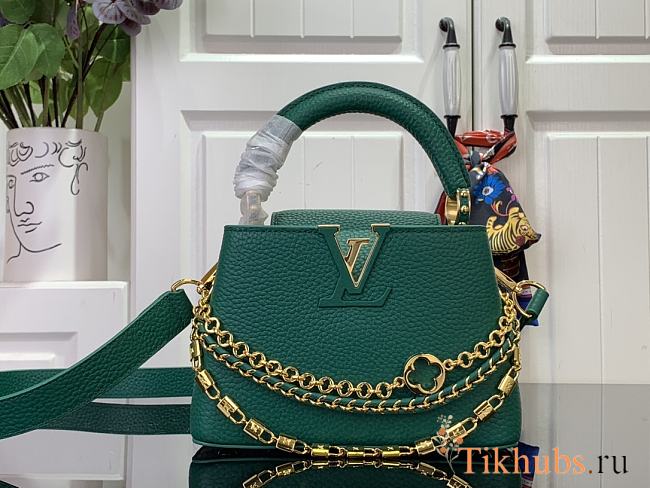 Louis Vuitton LV Capucines Mini Bag Green Taurillon 21x13.6x8cm - 1