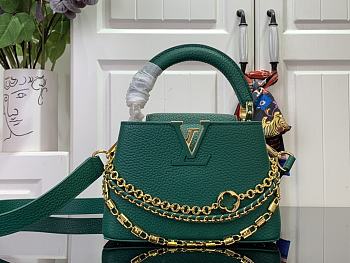 Louis Vuitton LV Capucines Mini Bag Green Taurillon 21x13.6x8cm