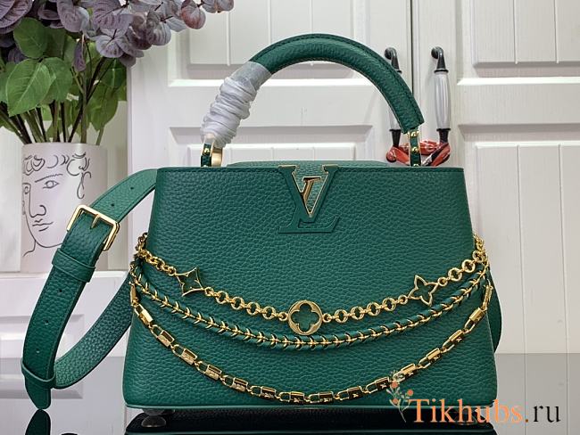 Louis Vuitton LV Capucines BB Bag Green Taurillon 27x17.3x9cm - 1