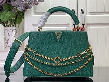 Louis Vuitton LV Capucines BB Bag Green Taurillon 27x17.3x9cm