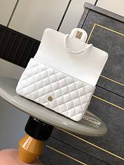 Chanel Top Handle Bag White Lambskin 23cm - 4