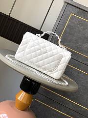 Chanel Top Handle Bag White Lambskin 23cm - 3