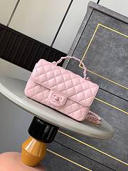 Chanel Top Handle Bag Pink Lambskin 20x12.5x6cm - 1