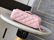 Chanel Top Handle Bag Pink Lambskin 20x12.5x6cm - 5