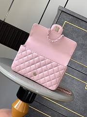 Chanel Top Handle Bag Pink Lambskin 23cm - 4