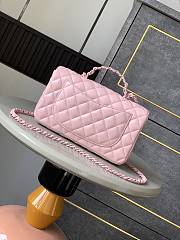 Chanel Top Handle Bag Pink Lambskin 23cm - 3