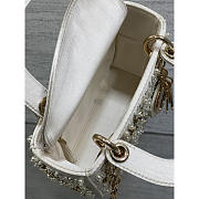 Dior Lady Dior Latte Satin Embroidered White Resin Pearl 17cm - 6