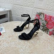 Dolce & Gabbana DG Fabric Black Heel Sandal 10.5cm - 1