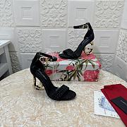 Dolce & Gabbana DG Fabric Black Heel Sandal 10.5cm - 2