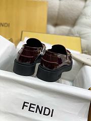 Fendi Filo Red Wine Leather Loafer - 5