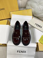 Fendi Filo Red Wine Leather Loafer - 4