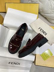 Fendi Filo Red Wine Leather Loafer - 3