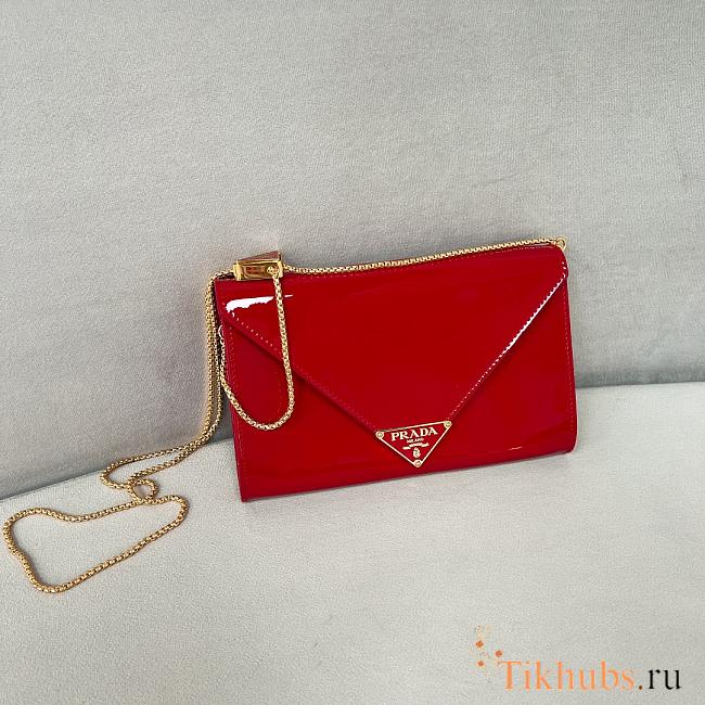 Prada Wallet Chain Red Patent Mini Bag 20x11.5cm - 1