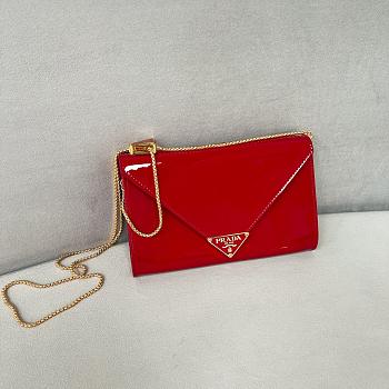 Prada Wallet Chain Red Patent Mini Bag 20x11.5cm