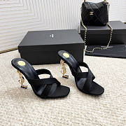 YSL Opyum Mules Satin Crepe Black 8.5cm - 1