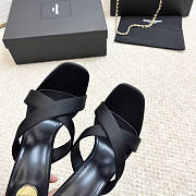 YSL Opyum Mules Satin Crepe Black 8.5cm - 5