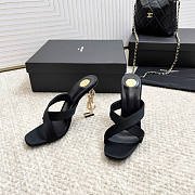 YSL Opyum Mules Satin Crepe Black 8.5cm - 4