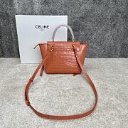 Celine Belt Nano Bag Orange Crocodile 20x20x10cm - 2