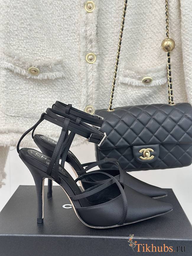 Chanel Strappy Black Heel 10cm - 1