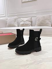 Christian Louboutin CL Black Chelsea Suede Boot - 5