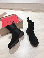 Christian Louboutin CL Black Chelsea Suede Boot - 4